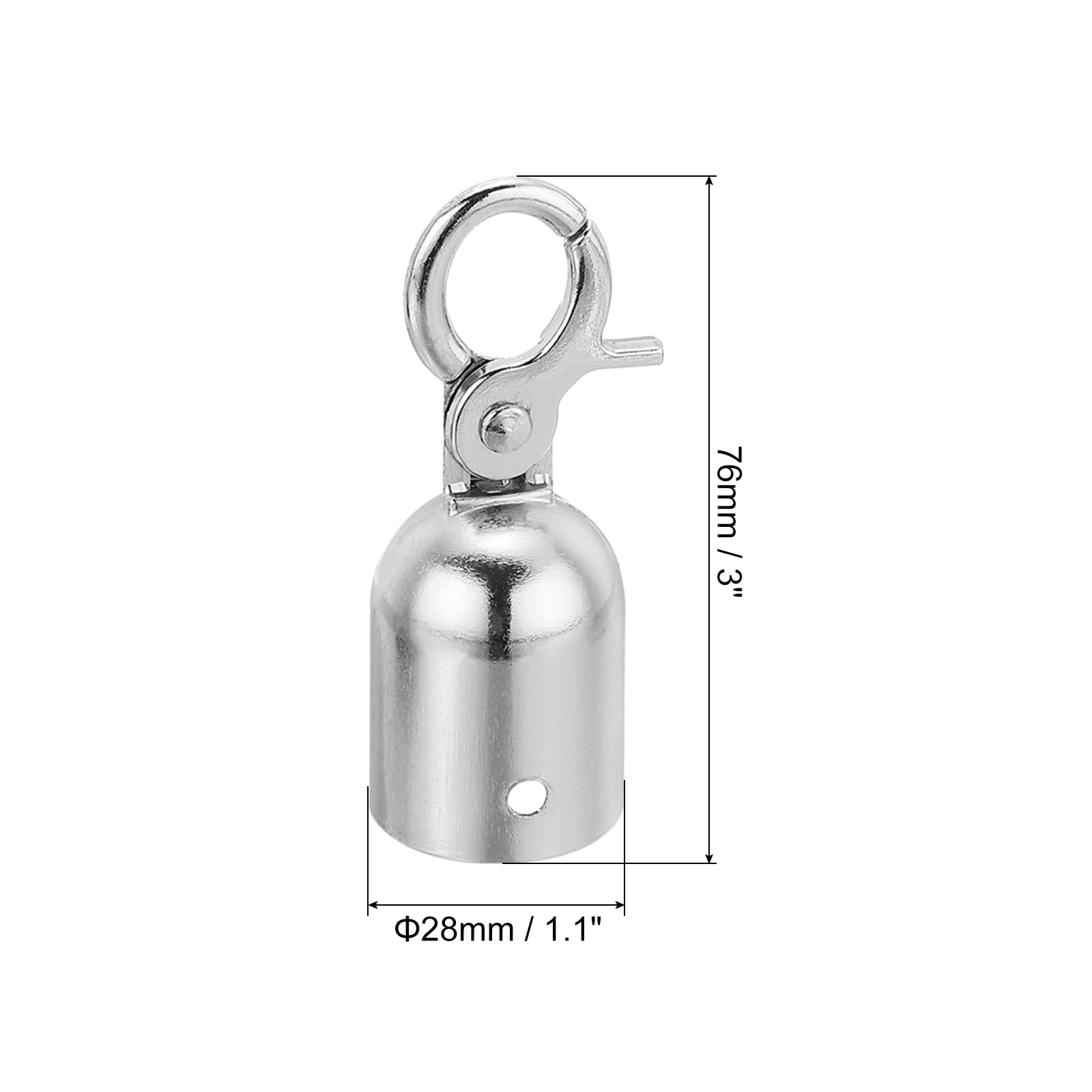 PATIKIL 28x76mm Fermacorda Per Paletti, 8Pz Corde in Velluto Ganci Baccello Per Estremità Corda Barriere Ganci Scatto Transenne Delimitazione Per Controllo Folla Divisori Coda, Argento