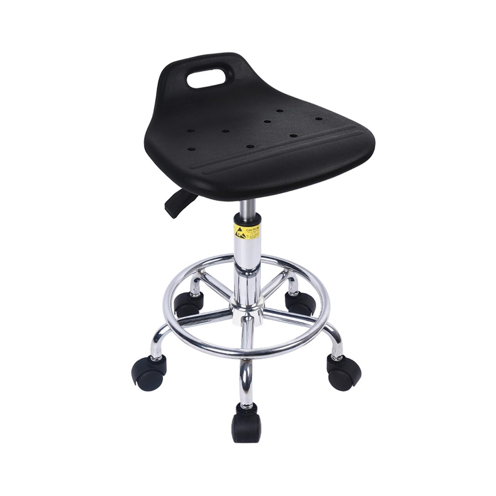 Taburete con Ruedas y Reposapiés Taburete Oficina Ajustable en Altura Giratorio 360° para Salón de Dibujo Laboratorio Oficina, Antiestático(42-56cm)