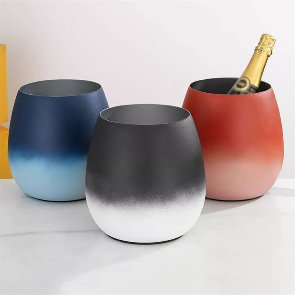 Cubitera, Cubitera de Acero Inoxidable Multicolor Grande for Botellas Vino o champán(White)