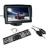 Buyee® Funk Auto Rückfahrkamera 170° 4 IR LED Nachtsicht+Nummernschild+4,3