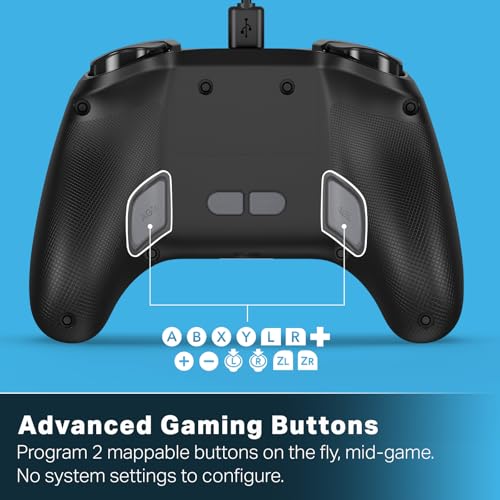 Image of PowerA Advantage Wired Controller for Nintendo Switch 2 - Mario Time, Officially Licensed, Hall Effects, Mappable Buttons, Pro Controller, C Button, On-board Audio Controls