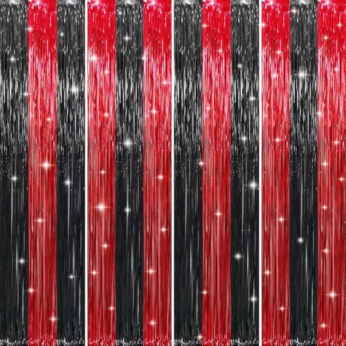 Cortinas metálicas de flecos para fondo de fiesta 3.2x8.2 ft miniatura 1