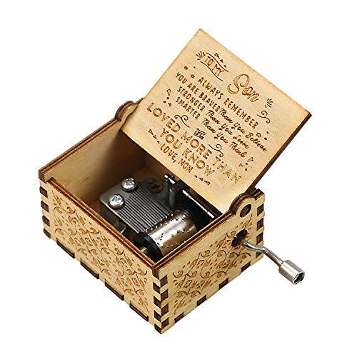 MAINBEAD Caja de música vintage con manivela grabada, regalo para mamá, hija, nieta (madre a hijo) Cover