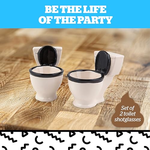 BigMouth Inc Doses de vaso sanitário, conjunto de 2, copos de shot de cerâmica, comporta 56 g cada,