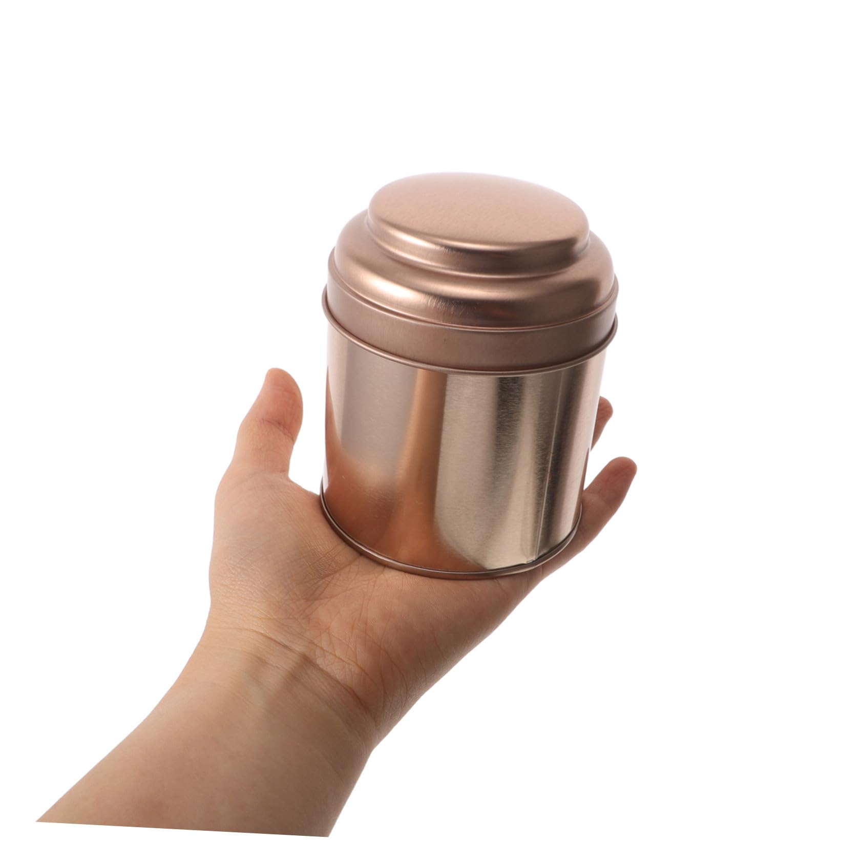 6 Stück Runde Tee-dosen mit Luftdichtem Deckel Kleine Teedose aus Robustem Weißblech Aromadichte Aufbewahrung für Losen Tee Vielseitig für Zuhause und Reisen Rosegoldfarben