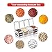 Acrylic Seasoning Box Set, 4 Piece Clear Premium Quality Storage Rack Spice Pots Condiment Jars for Salt Sugar Cruet Kitchen Organization Containers with Cover and Spoon
