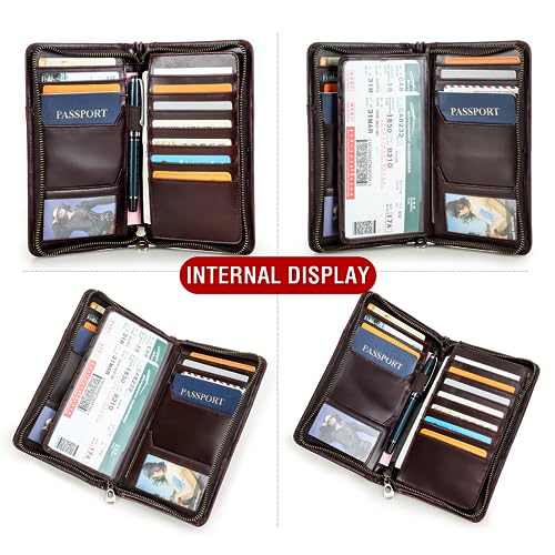 Catapurus PASSPORT WALLET-BURGUNDY Top Grain Leather Travel Passport Wallet Holder thumb #5