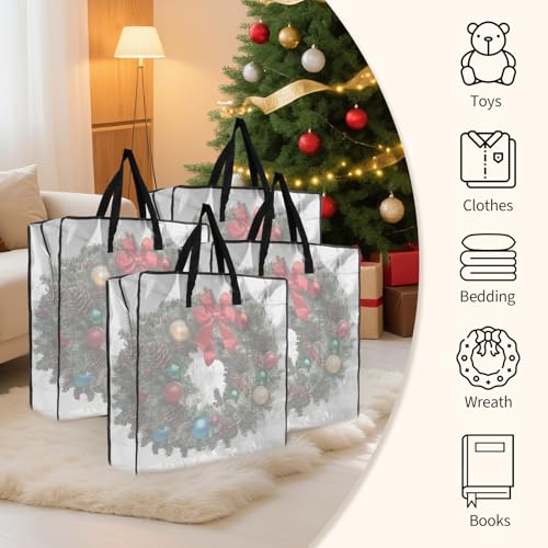Garvee Christmas Wreath Storage Container, 8 Pack Moving Bags with Zipper - image 5