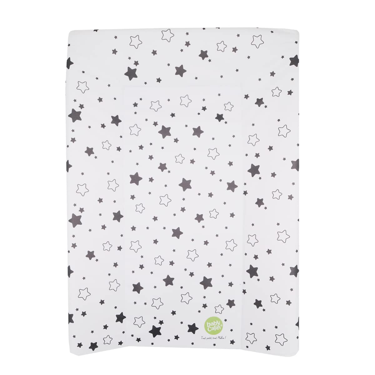 BabyCalin Changing Mat Luxe White Star Charcoal Grey 50x70 cm