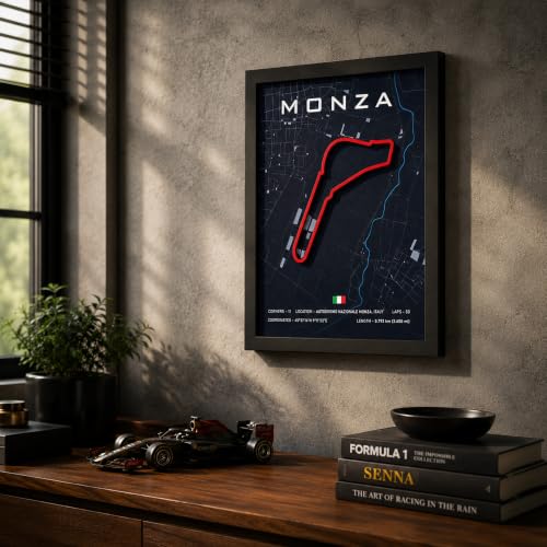 Image of CodersParadise Monza Racing Circuit 3D Wall Art Frame - Layered Motorsport Track Wall Decor for Bedroom, Gaming Room, Office, Garage, Study & Racing Fan Home Decoration.