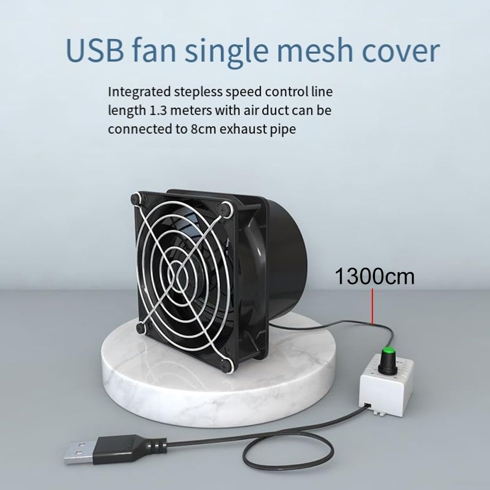 Ventilador de escape USB compacto diseñado para cocinas Ajustes de velocidad ajustables para un flujo de aire óptimo (B)