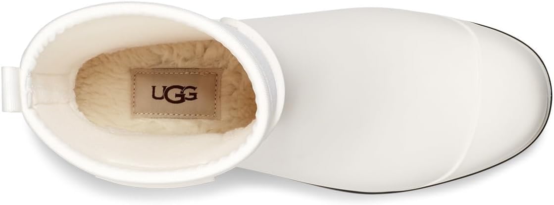 UGG Women's Droplet Mid Rain Boot, White, 5 - Image 2