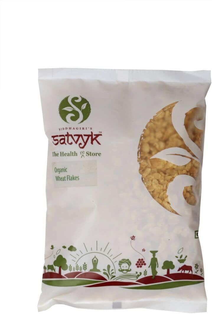 S Siddhagiri's SATVYK THE HEALTH re STORE Wheat Flakes (200g) - Unflavored & Toasted | Fibre Rich |No Maida | Healthy Breakfast Cereal| Preservative Free Wheat Flakes