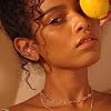 Fettero Women's Ear Cuff Earring Gold Non-Pierced Ear Cartilage Clip on Wrap Hoop 14K Gold Plated Tiny Spike Simple Minimalist Delicate Handmade Hypoallergenic Jewelry