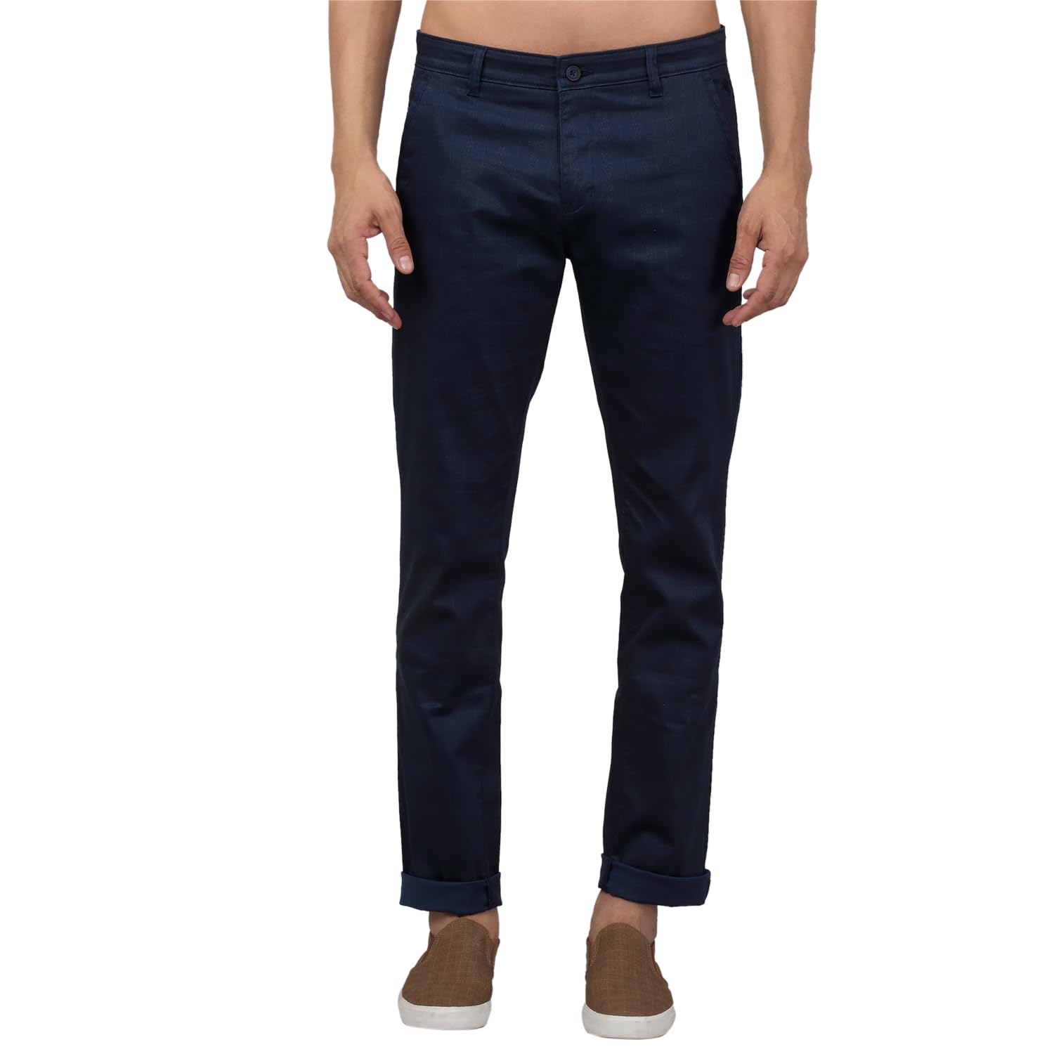 cantabil Men Checkered Non Pleated Regular Fit Mid Rise Casual Trousers for Men | Casual Pants for Men | Casual Wear Regular Fit Trousers for Men (P_MTRC00139)-picture-39