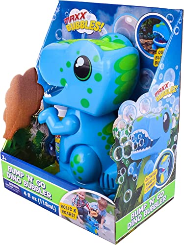 image for Maxx Bubbles Bump N' Go Bubble Dino | Bubble Machine for Kids with Lig