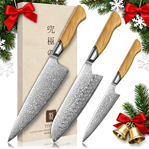 TIVOLI Damascus Chef Knife Set