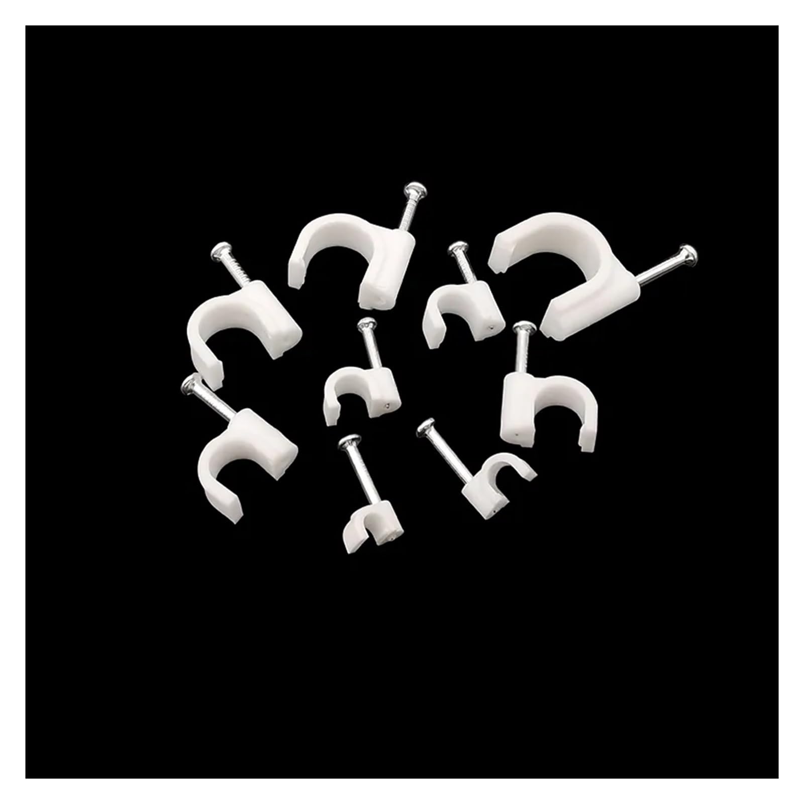 Clips for cables con clavos, 100 unidades, clips for de acero en forma C, 4, 5, 6, 7, 9, 10, 12 Mm, fijación for gestión, eléctricos(9mm)