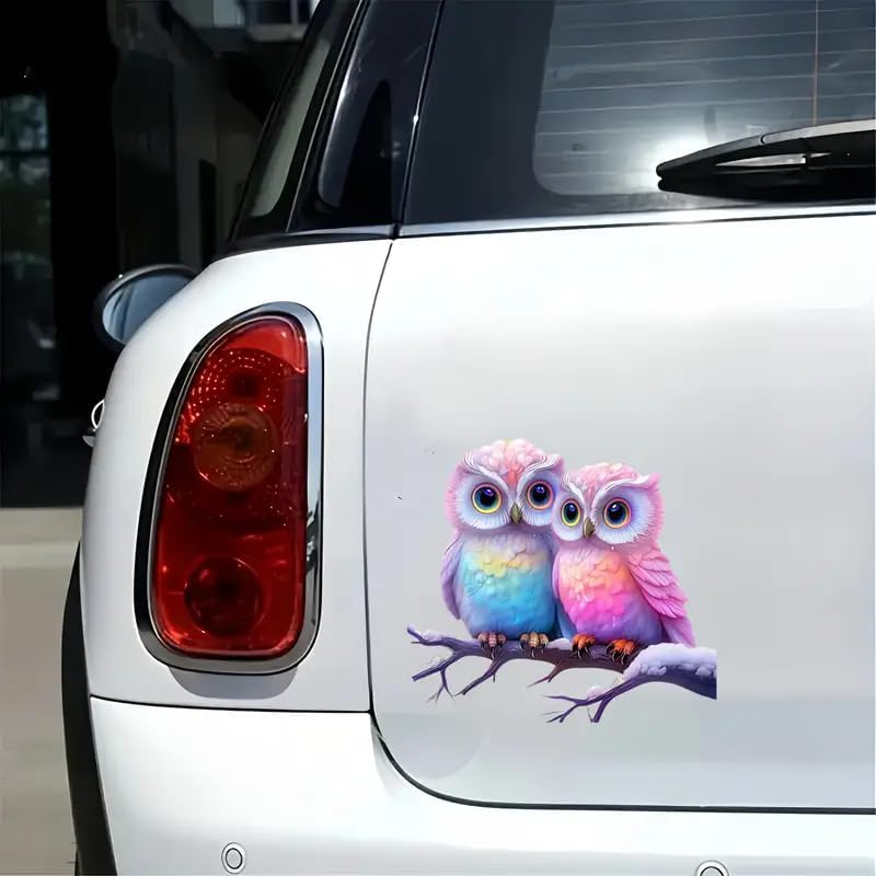 Pink Owl Lovers Branch PVC Vinyl Car Decals Stickers Waterproof Self-Adhesive Decals for Cars, Laptops, Trucks, Motorcycles Wall Window Luggage Scratch Cover Door Decor Sticker - Image 6