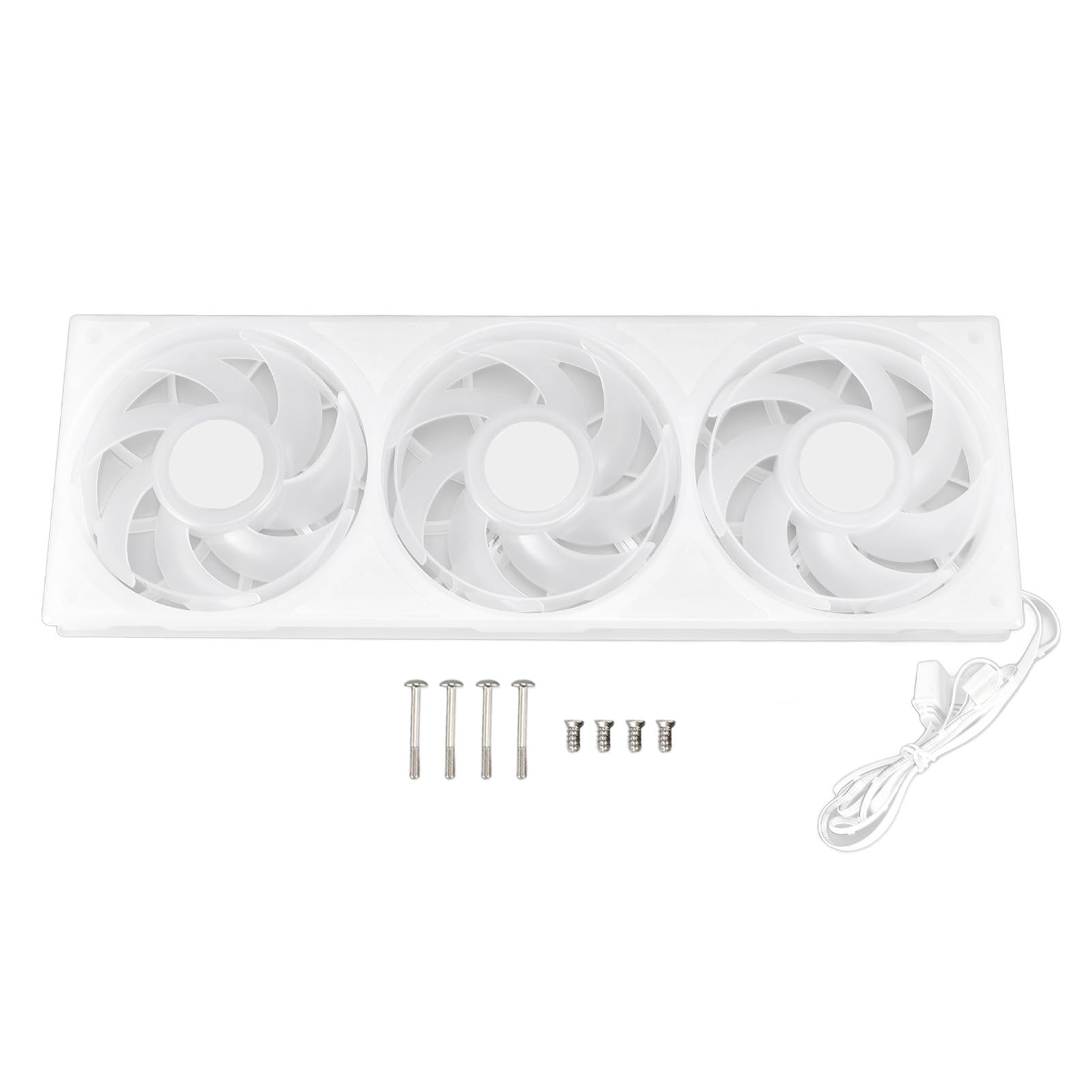 Pongnas Wentylator Obudowy 360 Mm 3 Cale RGB do Komputera PC, Cichy 4-pinowy Wentylator PWM 2200 Obr./min z 7 łopatkami, Ulepszone Rozwiązanie Chłodzące (WHITE)