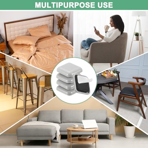Image of M METERXITY 20-Pack Furniture Sliders, 1 inch EVA Foam Felt Pad Self-Adhesive Mover Glides for Carpet /Chair /Tables, Furniture Square Pads Floor Protectors [Gray]