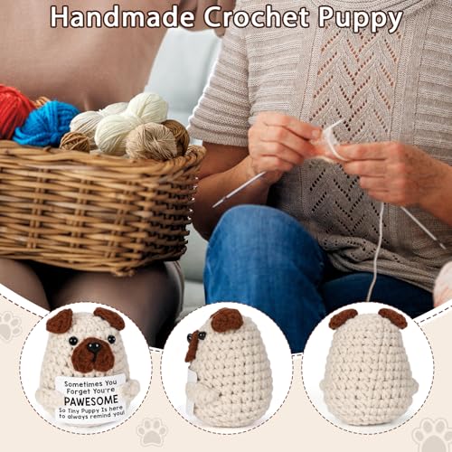 Lodeskee Positive Decor Affirmations Signs Cute Birthday Gifts for Women Friend Teen, Emotion Inspirational Support Handmade Crochet Presents Encouragement Decoration for Pet Dog Lover - Image 3