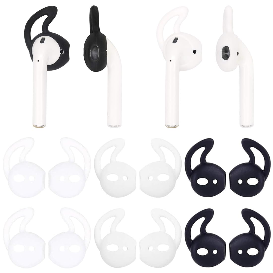 Crochet d'oreille Remplaçable en Silicone Souple Compatible avec AirPods, Antidérapant et Anti-Perte, Accessoire Écouteur Multicolore