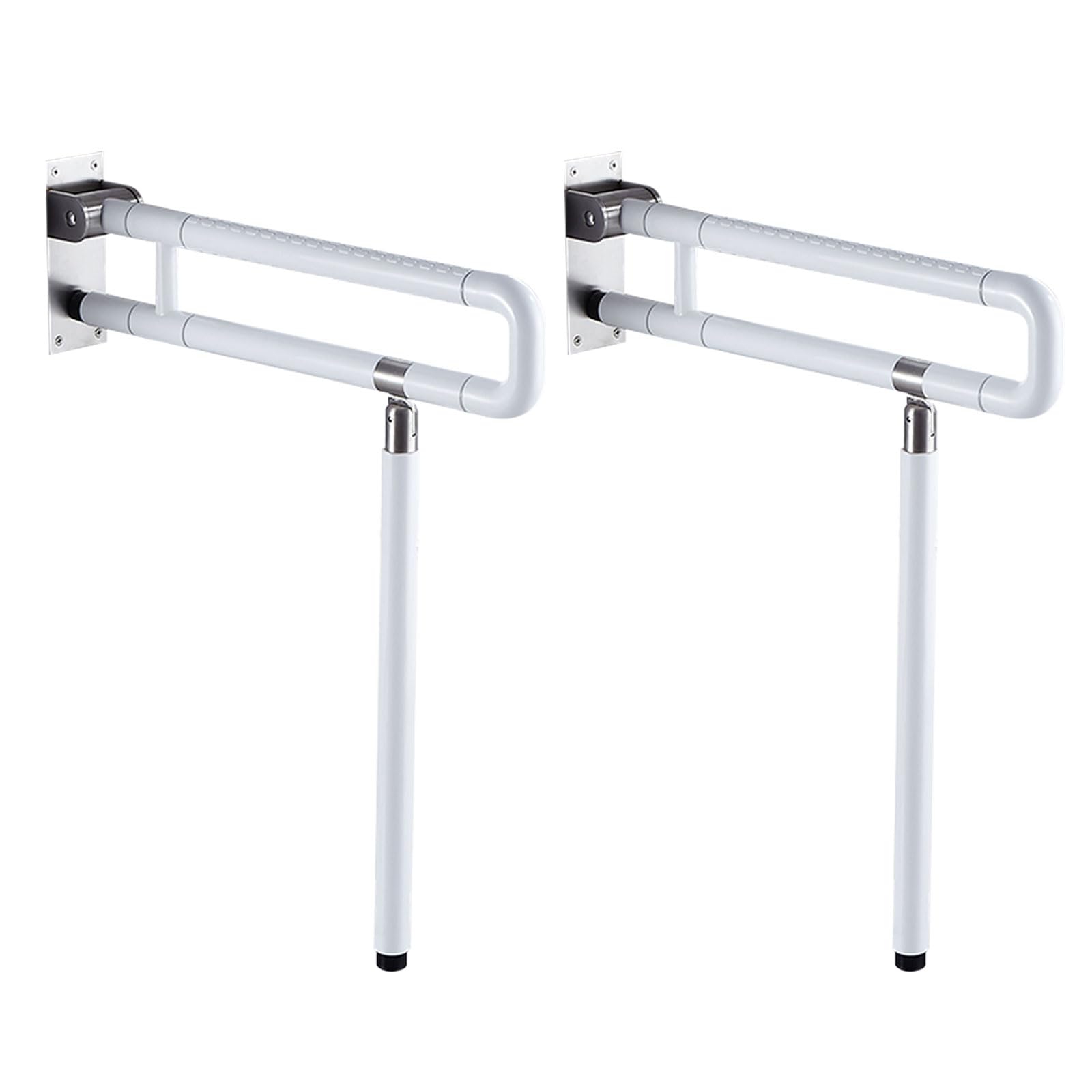 Asideros para personas mayores de 60 cm, 2 unidades de acero inoxidable para inodoro, plegable, 60 cm, asas de seguridad, ayuda para levantarse, 150 kg, para personas mayores, discapacitados, 60 cm