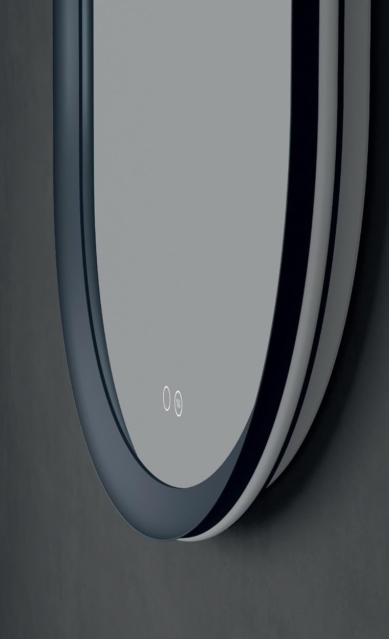 Mice - Espejo Elíptico, Retroiluminado, 3 Tonos de Luz - Espejo con luz Led de Maquillaje - Espejos con luz para Baño - Vestidor - Pasillo - Centro Estetica - Color Azul Oceano