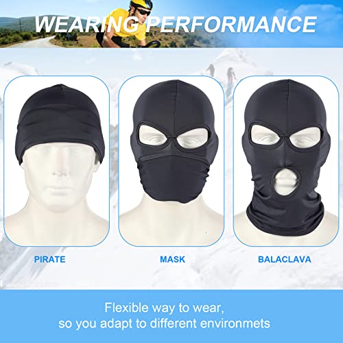 Image of Geyoga Balaclava Covering Three Holes Full Face Covering Summer Thin Open Hood Windproof Motorcycle face Cover