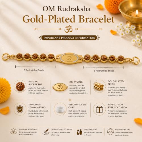 Image of Natural Rudraksha Beaded Bracelet for Men & Women | Spiritual Prosperity & Positive Energy Accessory