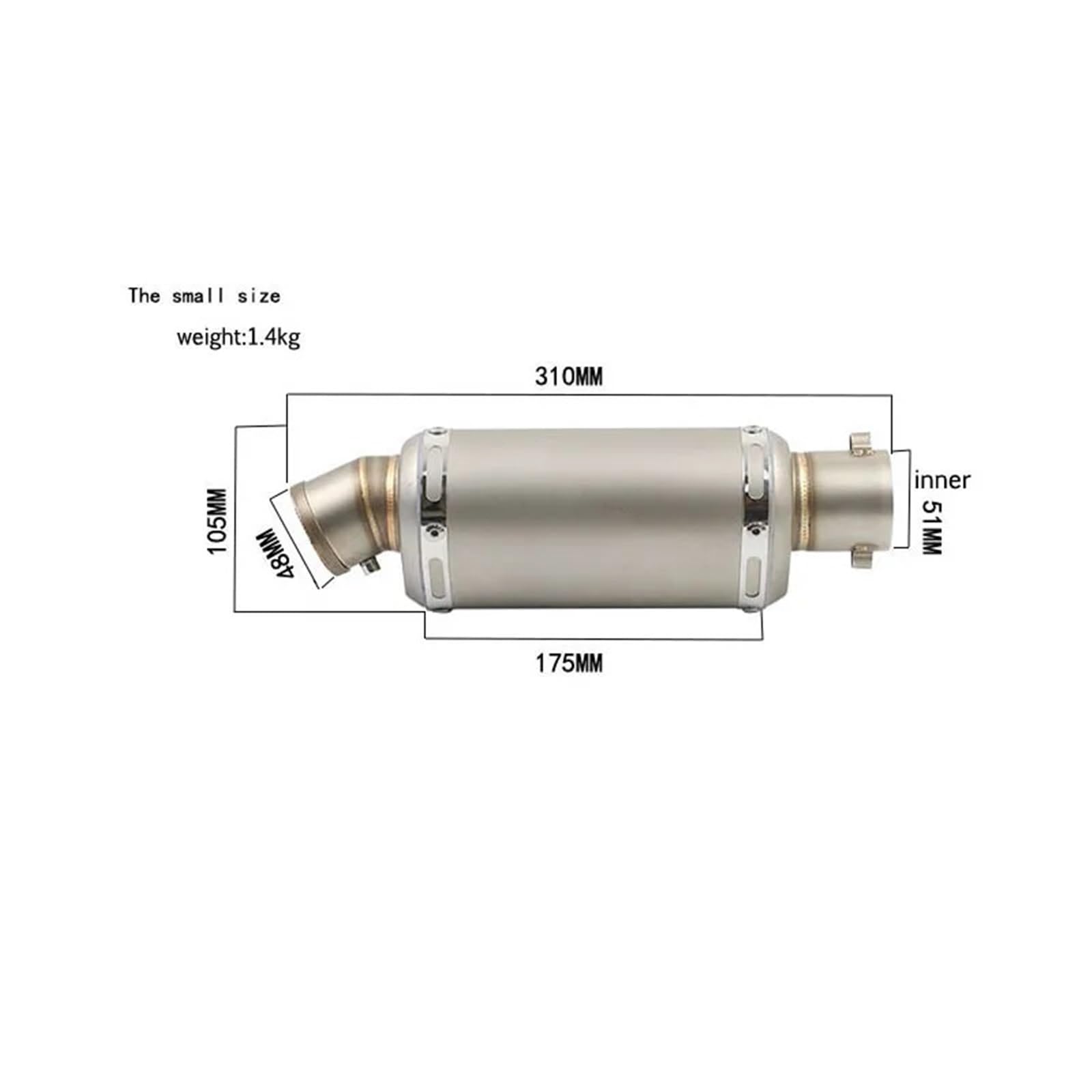 Tłumik końcowy 51mm Uniwersalny Motocykl Yoshimura Wydech Tłumik 310 370 440 Mm Rura 100cc-1000cc Skuter Dla Fz6 Pcx125 układ wydechowy samochodowy(Type B2 with sticker)
