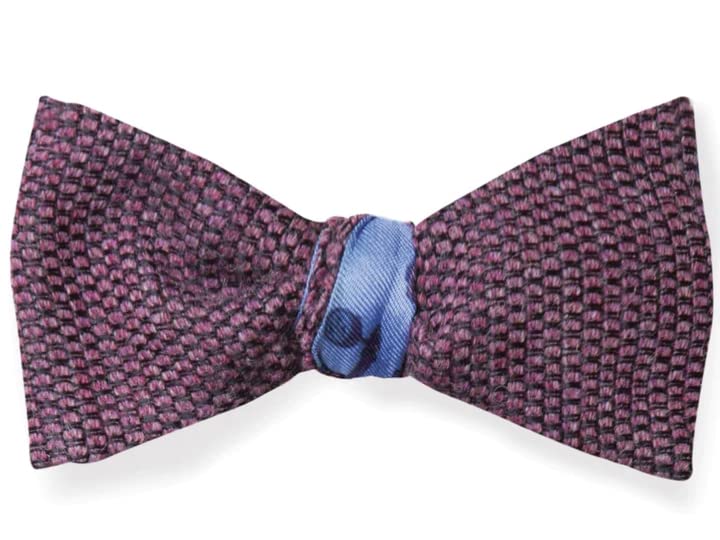 Papillon à nouer double face en soie violet style dandy chic - Taille Unique