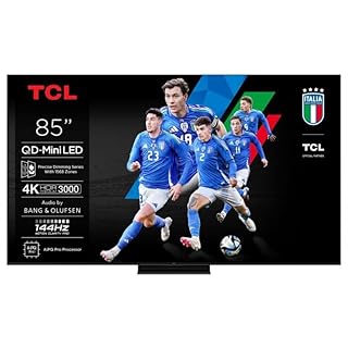 TCL 85C7K QD-Mini TV LED 85" 4K HDR Premium 3000 Smart Google TV avec 144 Hz Motion Clarity Pro (Dolby Vision IQ & Atmos, panneau CrystGlow HVA, audio de Bang & Olufsen, Game Master)