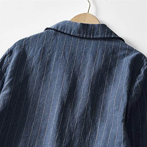 Icegrey Men’s Casual Striped Blazer Jackets Two Button Lightweight Regular Fit Cotton Linen Sports Coat4