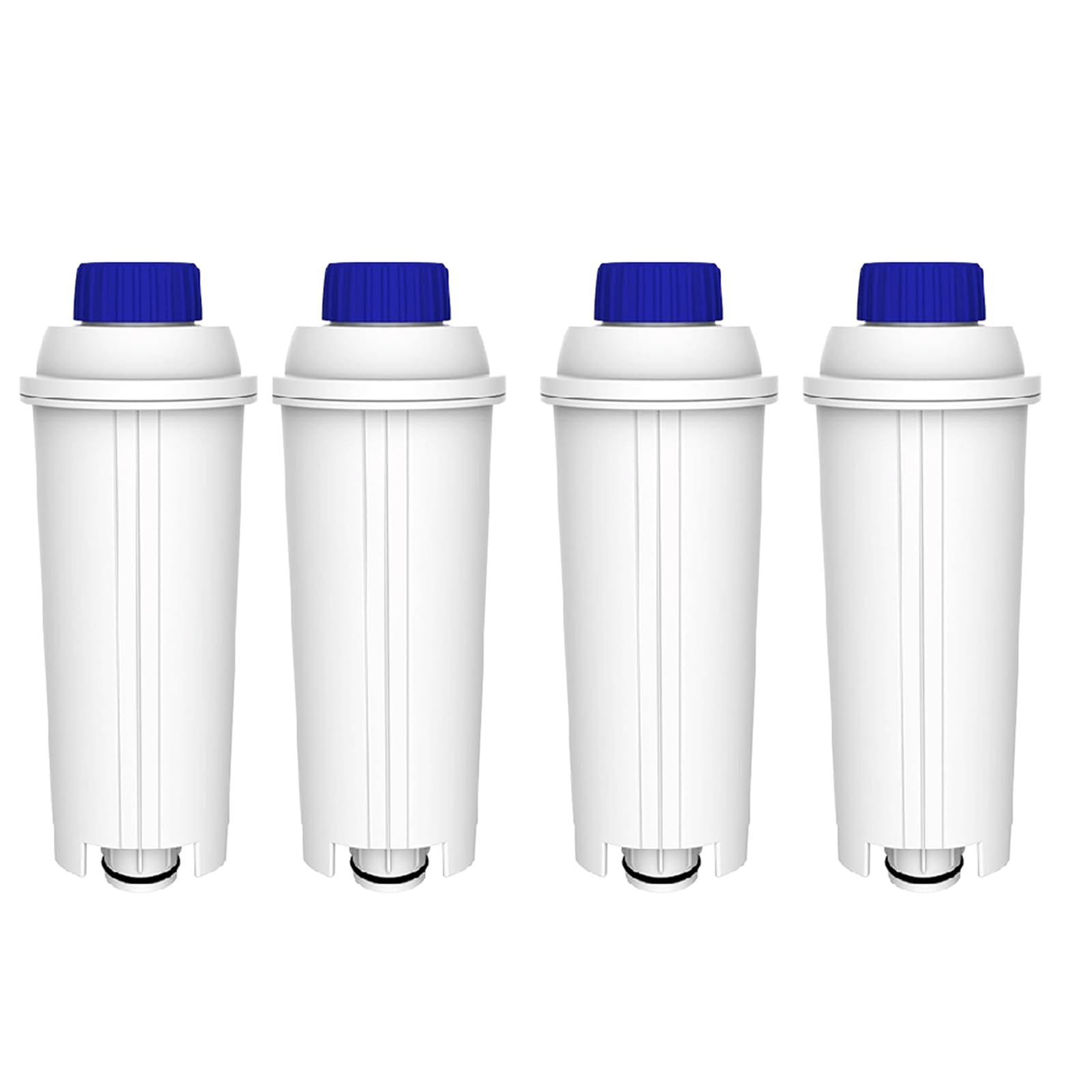 Cartuchos de filtro de carbón activado para DeLonghi DLSC002 compatibles con las cafeteras automáticas y espresso de las series Magnifica S, Eletta Explorer, Dinamica y ECAM (4 unidades)
