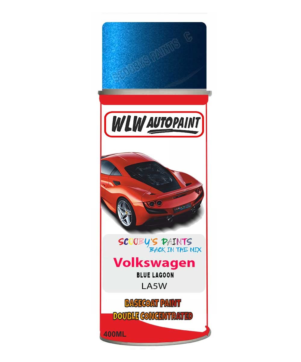 SCOOBYS PAINTS BACK IN THE MIX Basecoat Aerosol Spray Paint For Volkswagen Caddy Blue Lagoon 1999-2019 Code La5W