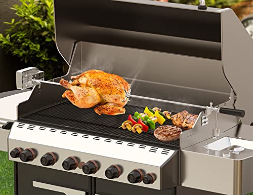 onlyfire Universal Grill Edelstahl Halterung Set | Halter Set für Grillspieß Motor| Grillmotor Halterung für Drehspieß|Motorhalterung für Gasgrill