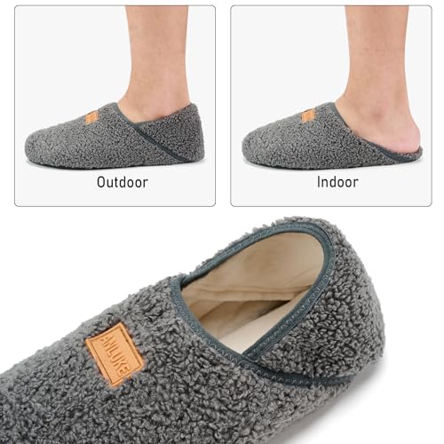Image of ANLUKE Slipper for Women Men Slipper Socks Fuzzy House Shoes Rubber Sole Slip On Soft-Lightweight Non Slip Indoor /Outdoor