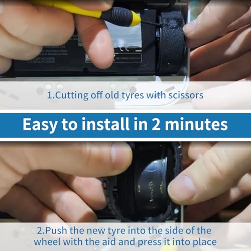 2 peças de substituição de pneus de borracha para iRobot Braava 380T, 390T, 375T, 380, 390, 320, 321