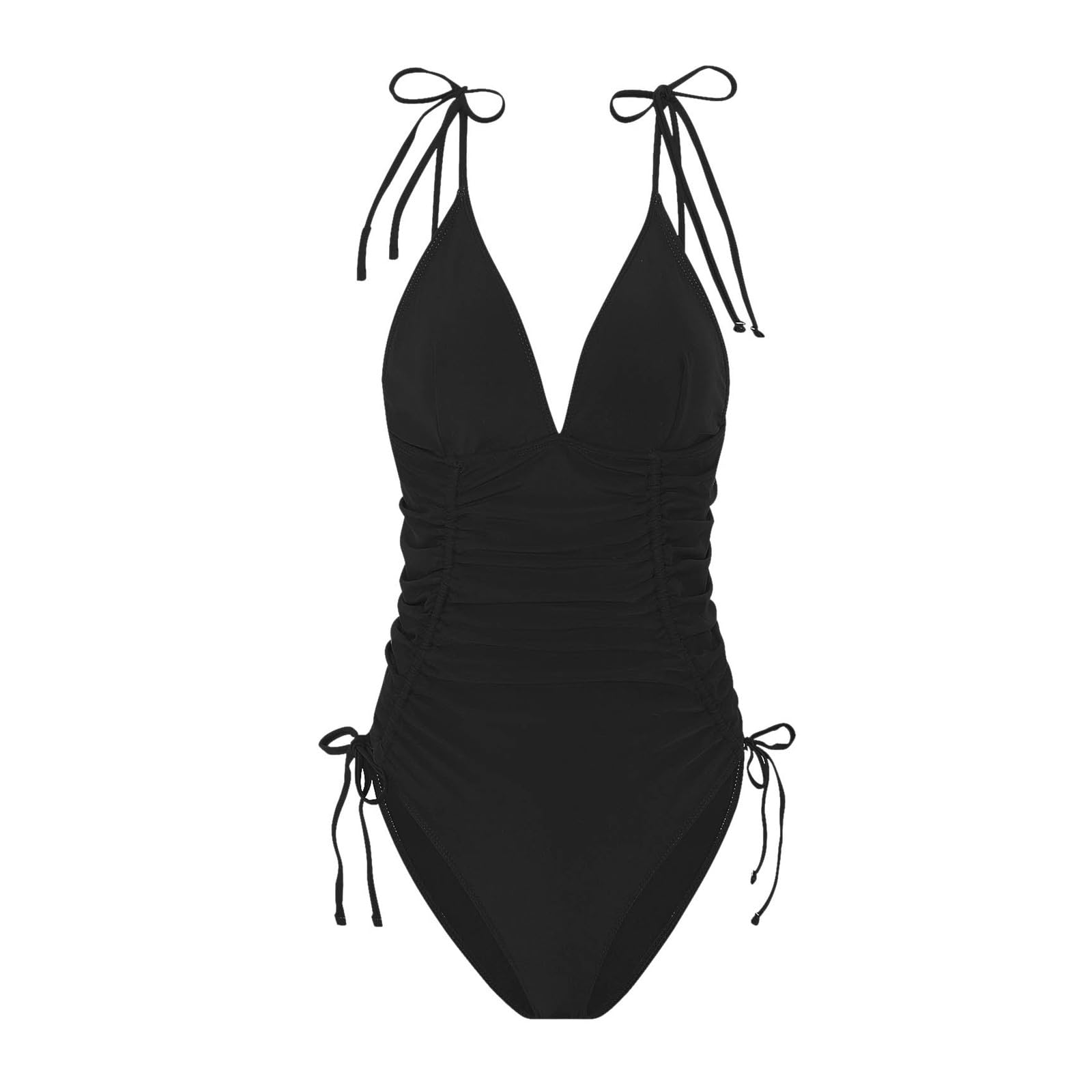 Generico Costumi da Bagno Interi Donna Costumi Addome Curvy Modellante Intero Modellante Interi Imbottito Brasiliana Swimsuit con Cinghia da Collo Eleganti con Scollo a U Spiaggia Estate Beachwear