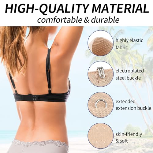 12 PCS Bra Extenders 2 Hooks, Bra Strap Extender, 2 Hook Bra Extenders for Women Elastic Extension Strap Plus Size4
