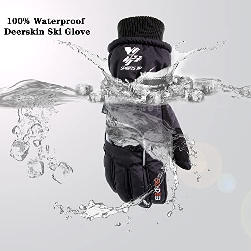 Skydeer Waterproof Deerskin Suede Leather Ski Gloves For Snowboarding, Skiing, Ice Fishing, Snowmobile thumb #3