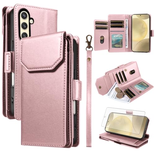 Coque Samsung S24 S25 Antichoc Étui Portefeuille Écran Protégé