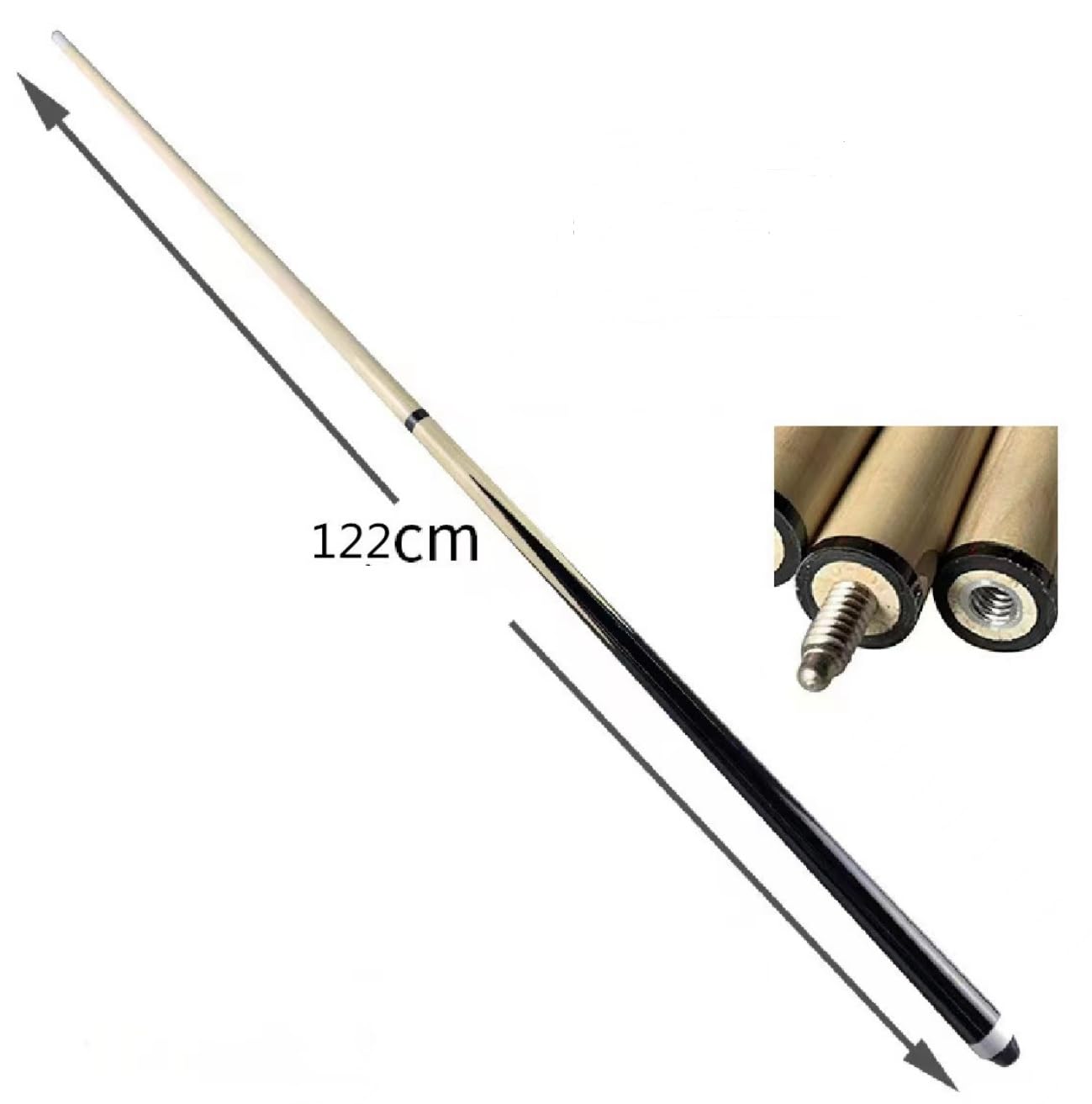 HOBBYTECH Queues de Billard 122cm en Bois dévissable en Deux Parties - Bâtons de Queue de Billard pour Jeu de Table (Lot de 2 x 122cm)