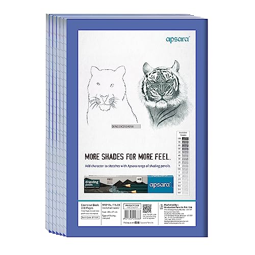 Image of Apsara Mahabar (Foolscap) Longbook | 33 CM x 21 CM Approx - Pages 280 | Plain Unruled Long Notebook | GSM 56 | Use for School & College Students and Professionals | Covers May Differ | Pack of 6