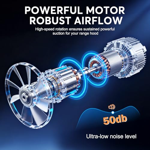 Image of 36 Inch Under Cabinet Range Hood 1200 CFM, 4-Speed Kitchen Hood with Touch Control & Gesture Sensing Stainless Steel Kitchen Stove Vent Hoods, Supports Only Duct Installation