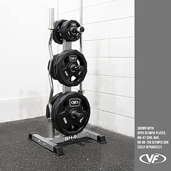 Valor Fitness Weight Rack for Olympic & Standard Plates - Bumper Plate & Olympic Barbell Storage for Clean, Organized Home or Garage Gym