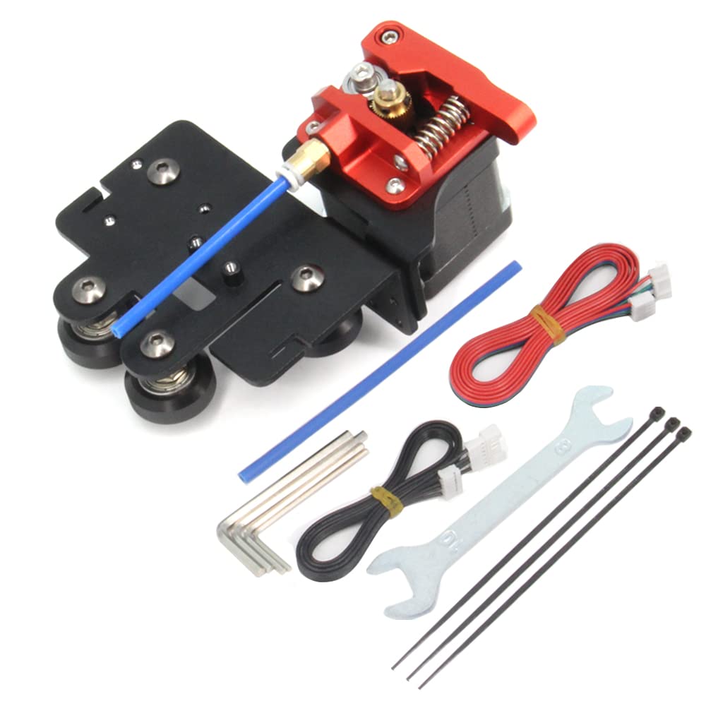 Placa de aluminio con soporte de accionamiento directo mejorado con poleas con extrusora de engranaje único con kit de motor para Serie Ender5 (extrusora de engranaje único+kit de motor)