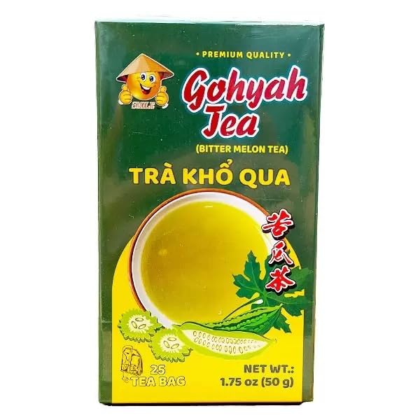 Smile Premium Quality Vietnamese Tra Kho Qua Tea, 25 Tea Bags, 1.75 oz / 50 g (Gohyah - Bitter Melon Tea)